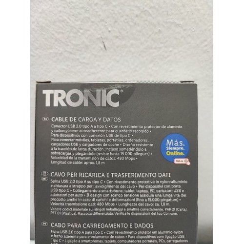 Cable carga Tronic Tipo A-C Blanco Nuevo -1-